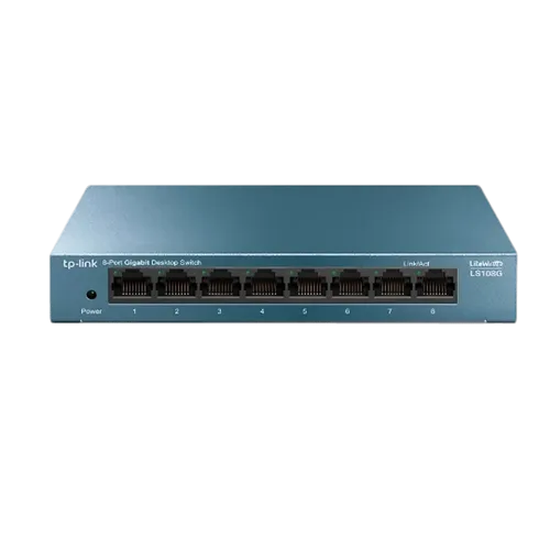 מתג שולחני בצבע מתכתי מבית TP-Link