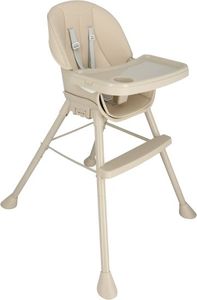 כיסא אוכל עם 2 מצבי גובה, כיסוי למושב ומגש נשלף ומתכוונן - בז