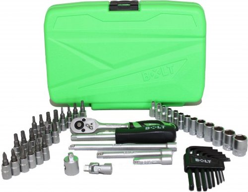 סט בוקסות מקצועי BOLT SWS1448 - 48 חלקים עם בוקסות CR-V, מפתח ראצ'ט 72 שיניים, ביטים מגוונים ומוטות הארכה לעבודות מכניות מקצועיות