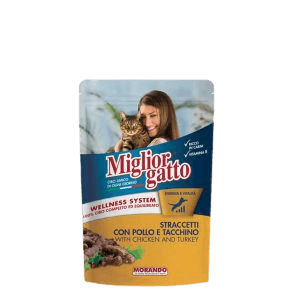 פאוץ' לחתול נתחים בטעם עוף והודו 100 גר'