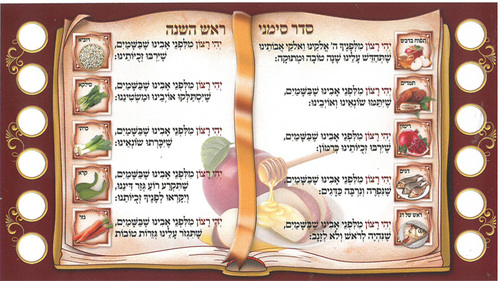 20 סדר סימני ראש השנה ויהי רצון להדבקה