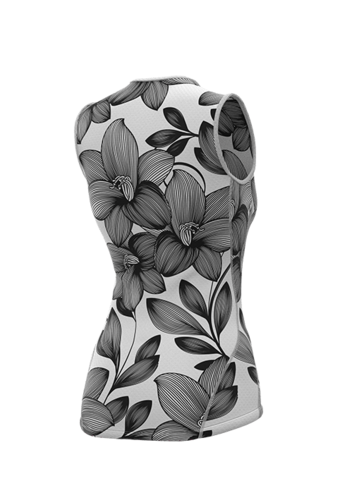 גופיית רשת נשים  GARDEN BASE LAYER MESH LADY JERSEY שחור-לבן בייס לייר דקיקה ביותר מנדפת מאוד מסנן קרינה