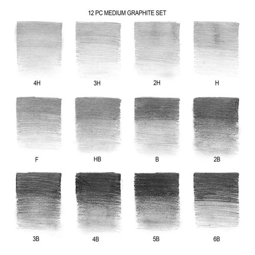 סט 12 עפרונות רישום MEDIUM GRAPHITE PENCILS