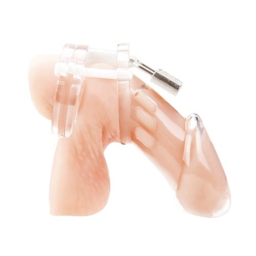 חגורת צניעות כלוב לאיבר המין של הגבר Acrylic See - Thru Chastity Cock Cage