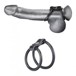 טבעת זקפה כפולה מגומי | Blue Line - Duo Cock & Ball Ring