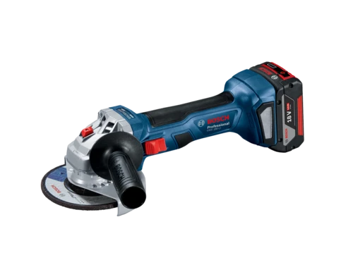 משחזת זווית נטענת בוש + שתי סוללות BOSCH 4Ah GWS 180 