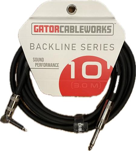 כבל לגיטרה 3 מ' פלג זוית GATOR GCWB-INS-10RA Backline Series 10 Foot Strt to RA Cable