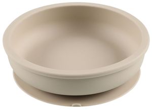 קערת סיליקון נצמדת לשולחן / כיסא תינוק - חום בהיר