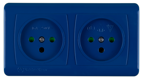 בית תקע עם הגנת ילדים NK-2 מחווט כחול