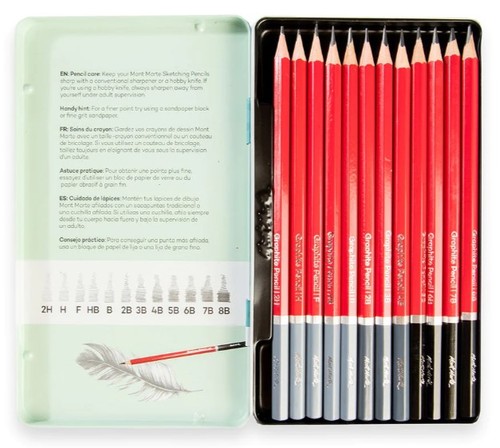 סט 12 עפרונות רישום SIGNATURE GRAPHITE PENCILS