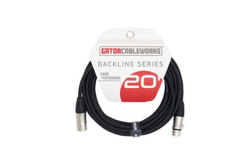כבל 6 מ' GATOR GCWB-XLR-20 Backline Series 20 Foot XLR-XLR