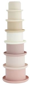 מגדל כוסות צבעוניות מסיליקון - ורוד