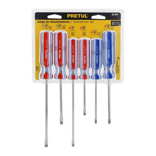 סט של 6 מברגים ידית PVC