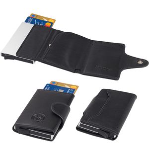ארנק בטיחות RFID + NFC דמוי עור יוקרתי שולף כרטיסי אשראי ותא לשטרות מבית המותג גבעוני
