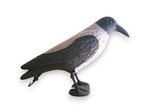 דחליל דמוי עורב שחור/אפור להרחקת יונים - זוג