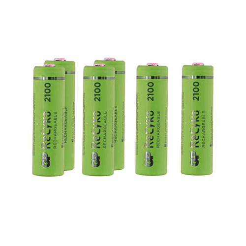סוללות נטענות 4+2 יחידות GP ReCyKo AA NiMH 2100mAh