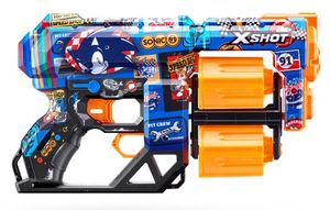 רובה ילדים אקס שוט SKINS כולל 12 חיצי ספוג למשחקי מלחמה עם חברים בחצר - SONIC RACE TEAM