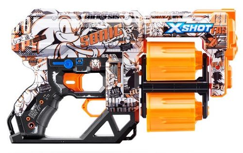 רובה ילדים אקס שוט SKINS כולל 12 חיצי ספוג למשחקי מלחמה עם חברים בחצר - SONIC RETRO