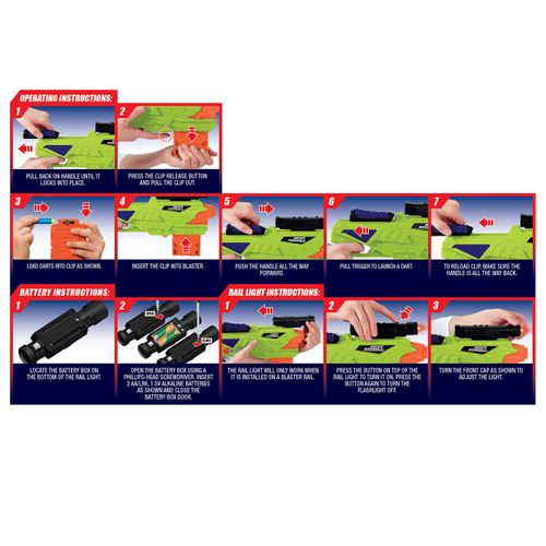 אקדח חיצים לתקיפת לילה עם מחסנית, 8 חיצים לטווח 22 מ' ופנס טקטי