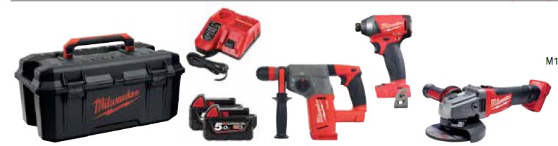 מברגת אימפקט + פטישון נטען 26 + משחזת זווית 18V