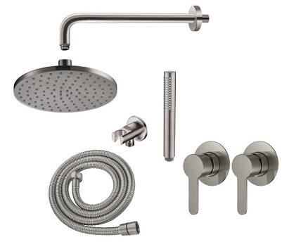 סט אינטרפוץ חמת מושלם לאמבטיה סדרת קליר 801854F16 ניקל מוברש 