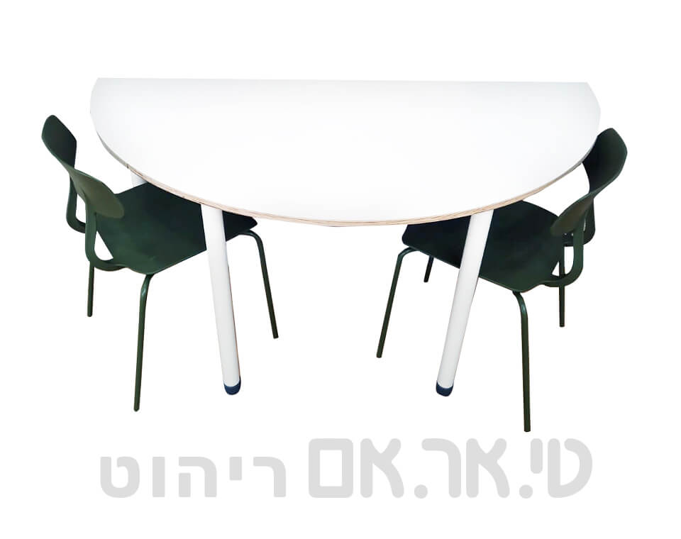 שולחן דגם תומר חצי עיגול עם קנט חשוף