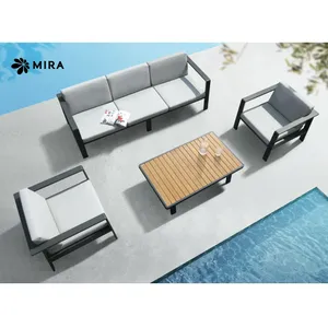 סט ריהוט גן מבית MIRA ספה תלת + 2 כורסאות + שולחן מדגם NOFAR