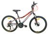 אופני הרים לנוער קונקט MTB במידה "24 עם 21 הילוכים, בלמי דיסק ובולם זעזועים קדמי - אפור/כתום