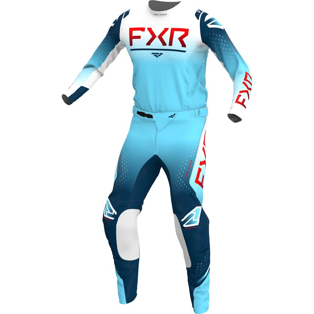 חליפת רכיבה FXR HELIUM תכלת\כחול\אדום
