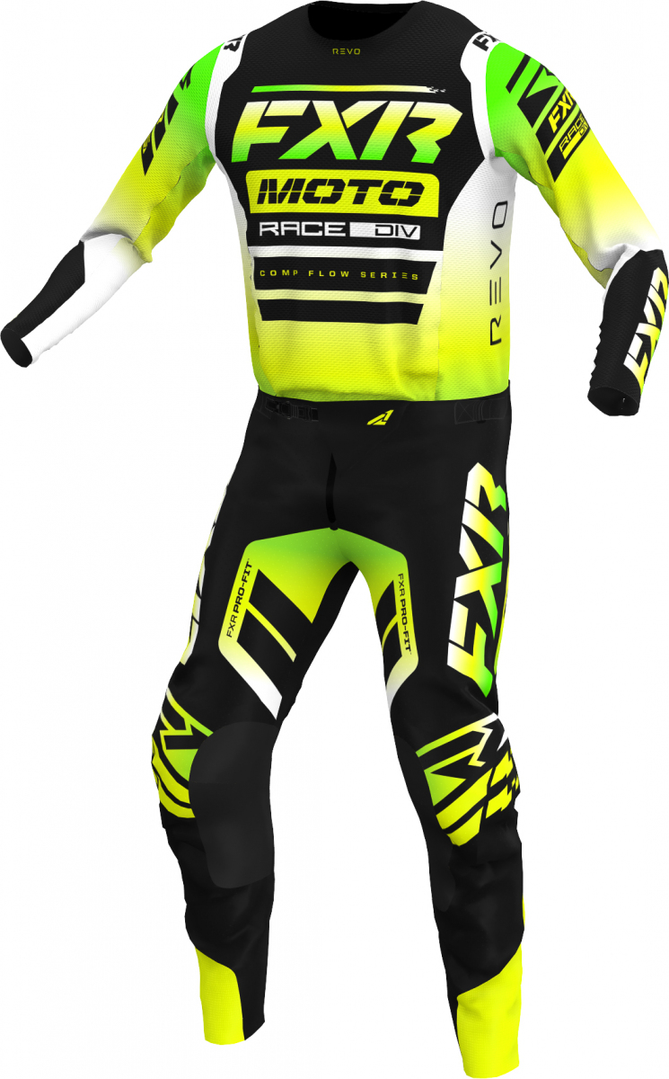 חליפת רכיבה FXR REVO COMP שחור\צהוב\ירוק