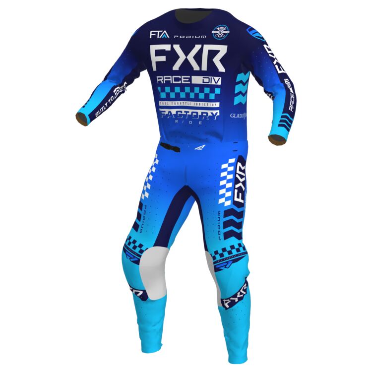 חליפת רכיבה FXR PODIUM GLADIATOR כחול\תכלת