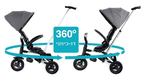 תלת אופן דו-כיווני מתקפל סופר קומפקטי נובה ניילו Nova Niello עם שלדה שחור מט - שחור