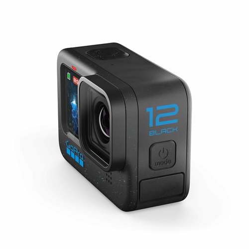 GoPro Hero 12 Black תצוגה אלכסונית עם כפתור ההפעלה