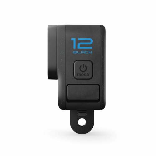 GoPro Hero 12 Black תצוגה של כפתור ההפעלה וחיבור אביזרים
