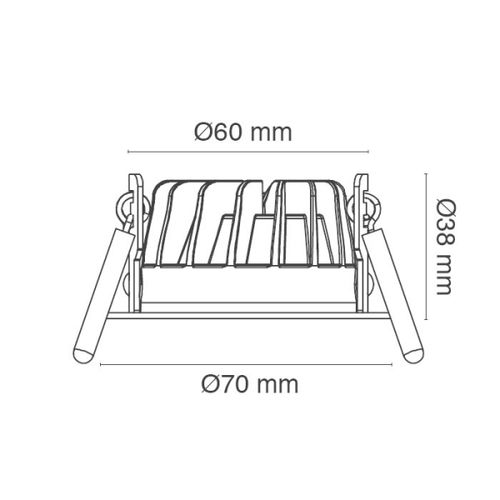 שקוע מיני עגול שחור 8W 3000K BridgeLux CRI90  יורולוקס 
