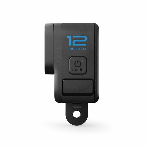 GoPro Hero 12 Black תצוגה של כפתור ההפעלה וחיבור אביזרים