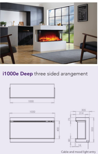קמין חשמלי Deep 1000