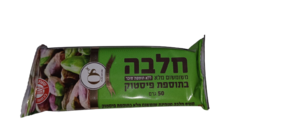 חלבה משומשום מלא בתוספת פיסטוק ללא תוספת סוכר 50 גרם