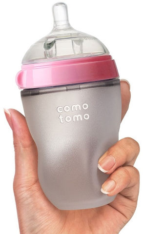 בקבוק סיליקון לתינוק 250 מ״ל ורוד Comotomo