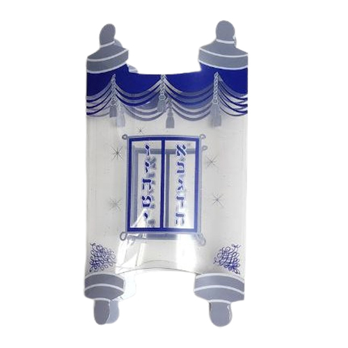 10 קופסא מיני ספר תורה /שקוף כחול