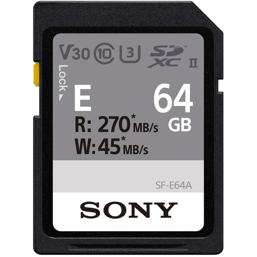 כרטיס זיכרון Sony 64GB SF-E Series UHS-II SDXC