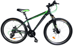 אופני הרים לנוער ומבוגרים קונקט MTB גלגלים "26 שלדה "15 עם 21 הילוכים, בלמי דיסק ובולם זעזועים קדמי - אפור/כחול