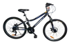אופני הרים לנוער קונקט MTB במידה "24 עם 21 הילוכים, בלמי דיסק ובולם זעזועים קדמי - אפור/כחול