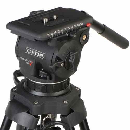 חצובת וידאו קרבון כוללת ראש וידאו Cartoni Focus 12 Smart-Stop SDS רשמי