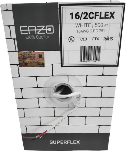 כבל רמקול דו גידי להשחלה קלה  EAZO 16-2CFLEX
