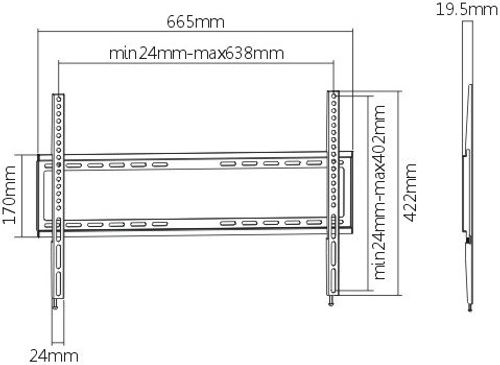 מתקן תלייה דק צמוד קיר לטלוויזיה EAZO E600F