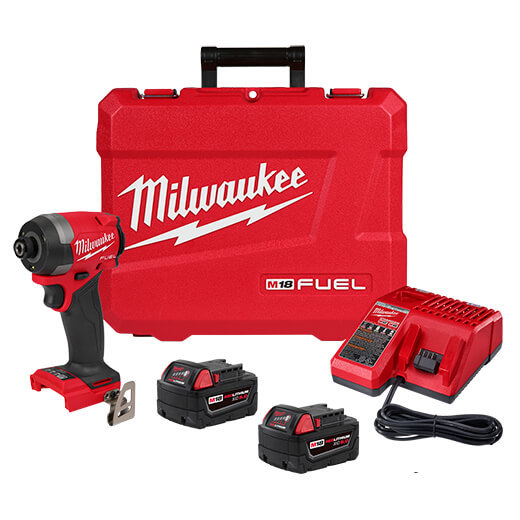 סט מברגת אימפקט מילווקי דור 4 Milwaukee 2953-22 / M18 FID3-502X 18V עם 2× סוללות 5.0Ah, מטען מהיר ומזוודה