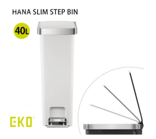 פח אשפה מלבני 40 ליטר HANA SLIM לבן מט