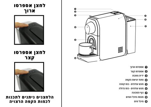 מכונת אספרסו תואמת קפסולות נספרסו ATL-5009 צבע לבן