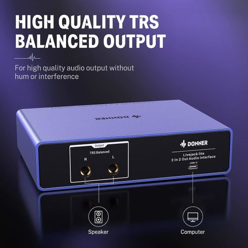 כרטיס קול Livejack Lite עם 2 כניסות ברזולוציית הקלטה גבוהה מבית DONNER